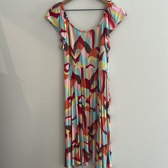 Torrid Super Soft Knit Off-Shoulder Dress | Tropical Boho Vibes | Size 1X - Picture 7 of 8